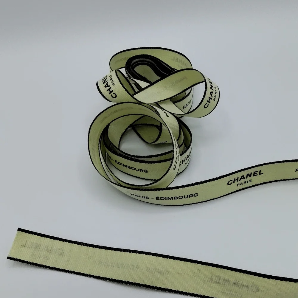 CHANEL Paris–Edimbourg Light Green Ribbon Four (4) Yards Boutique Packaging